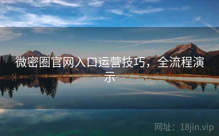 微密圈官网入口运营技巧,全流程演示