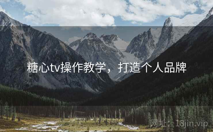 糖心tv操作教学,打造个人品牌